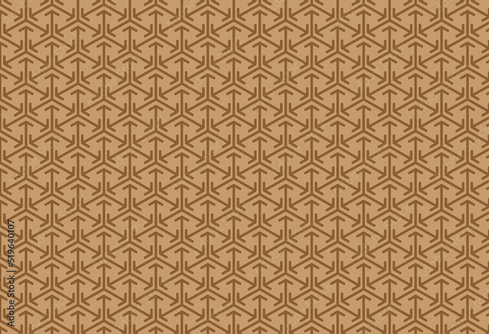 ornament, small pattern of geometric shapes, brown and yellow color, texture.