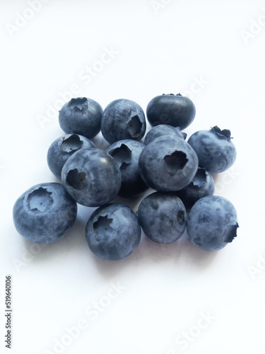 fresh ripe blueberries on white background