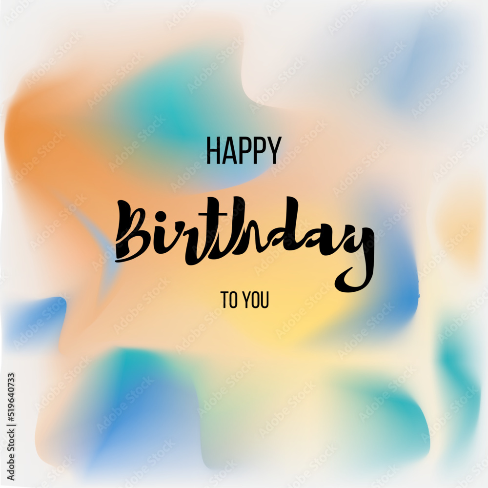 Fototapeta premium Happy birthday greetings for friends, relatives, loved one. Liquid gradient on the background