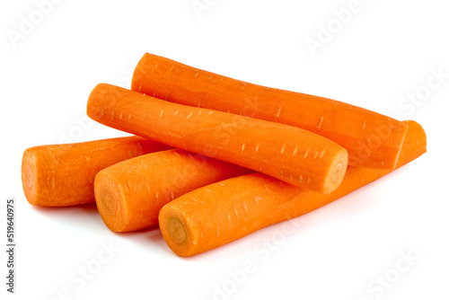 Fresh Carrots, isolated on white background.