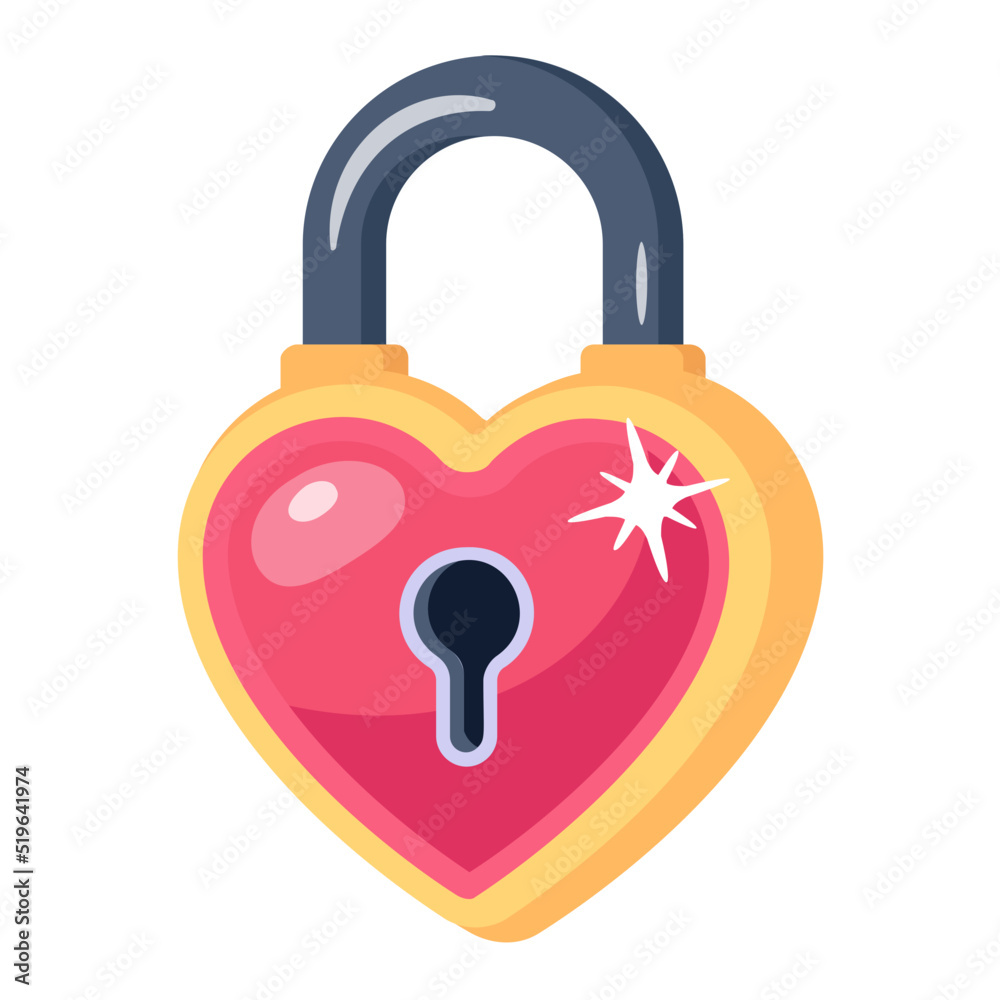 Check this flat icon of heart lock Check this flat icon of heart lock