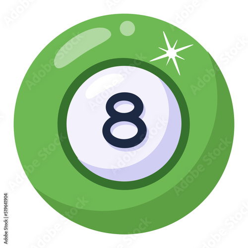 Check this flat icon of billiard ball 