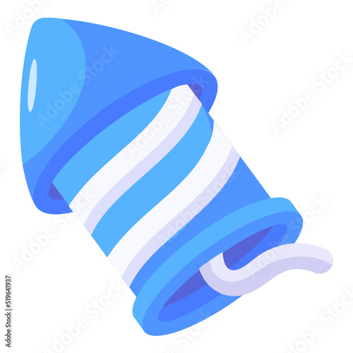 A trendy flat icon design of banger