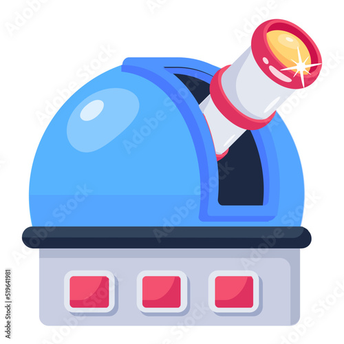 Modern flat icon design of observatory