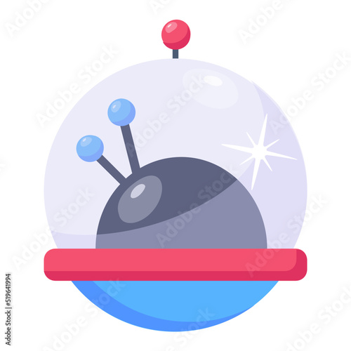 Modern flat vector icon of space probe 
