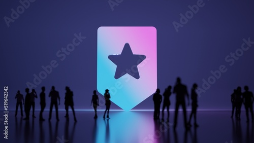 3d rendering people in front of symbol of shapes on background