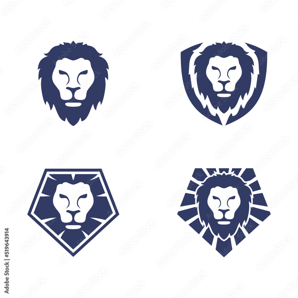 shield lion logo vector