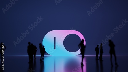 3d rendering people in front of symbol of switch on background photo