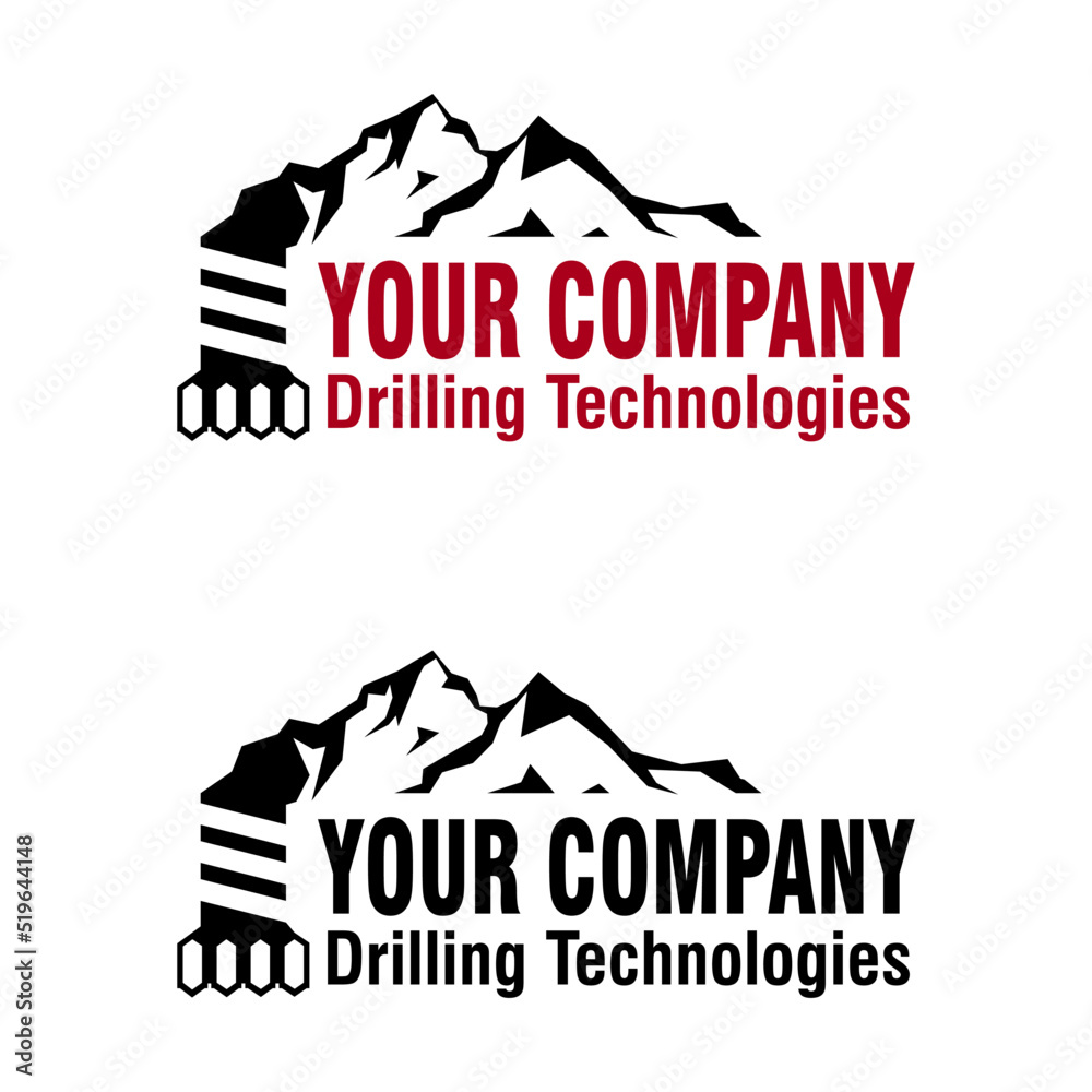 Drilling tech logo vector