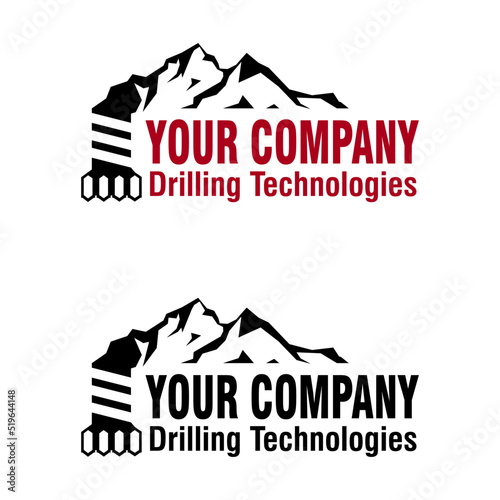 Drilling tech logo vector