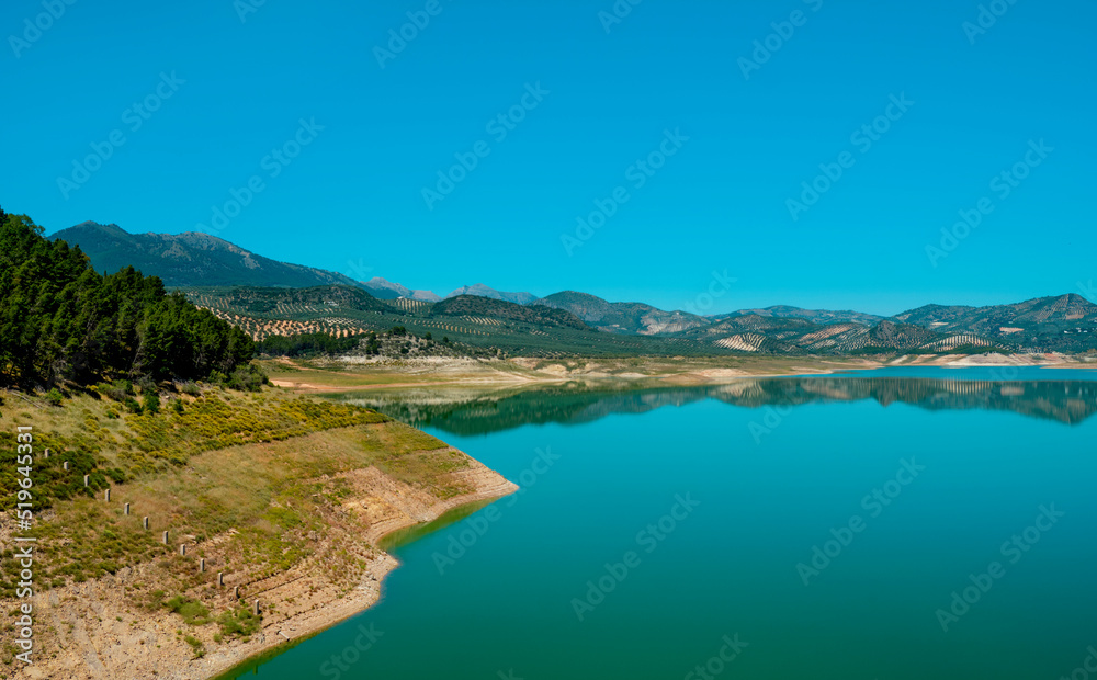 the Iznajar reservoir, in Andalusia, Spain