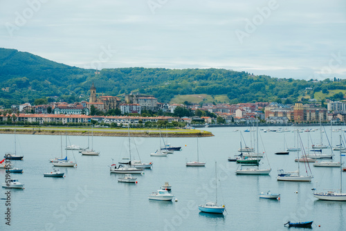 Bidassoa river and Hondarribia, in Spain photo