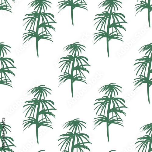 palm trees isolated on white, seamless floral pattern 