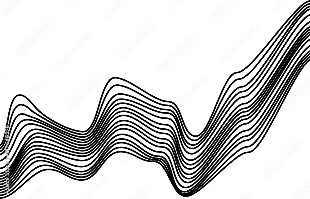 black and white curve, line, geometric