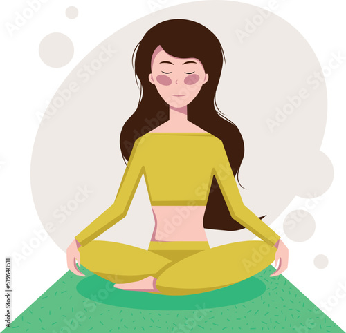 girl doing yoga in the lotus position