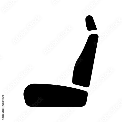 Car seat icon. Black silhouette. Side view. Vector simple flat graphic illustration. Isolated object on a white background. Isolate.