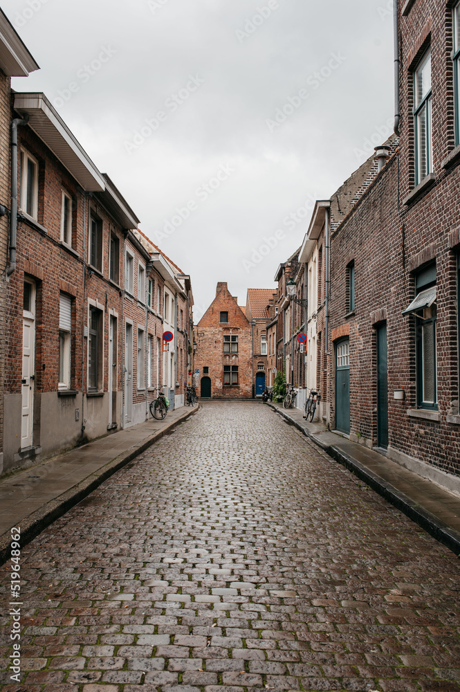 street in the old town of europe brugge