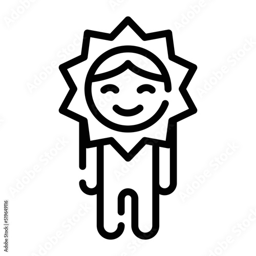 A costume designed to protect a child from the sun