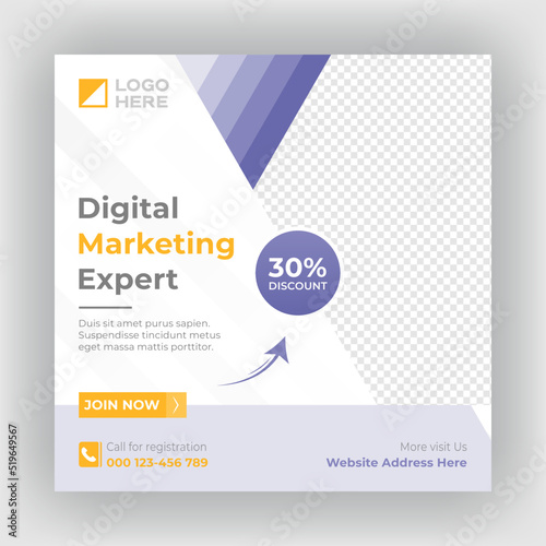 Digital marketing web banner and social media post template