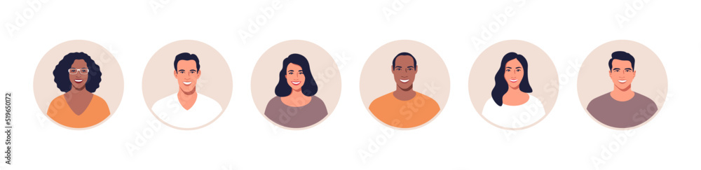 Avatar profile picture icon set including male and female. Vector illustration. Avatar profile picture icon set including male and female. Vector illustration.