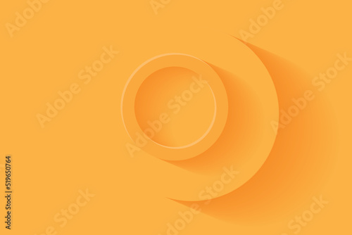 Three-dimensional circles on orange background. Abstract background.