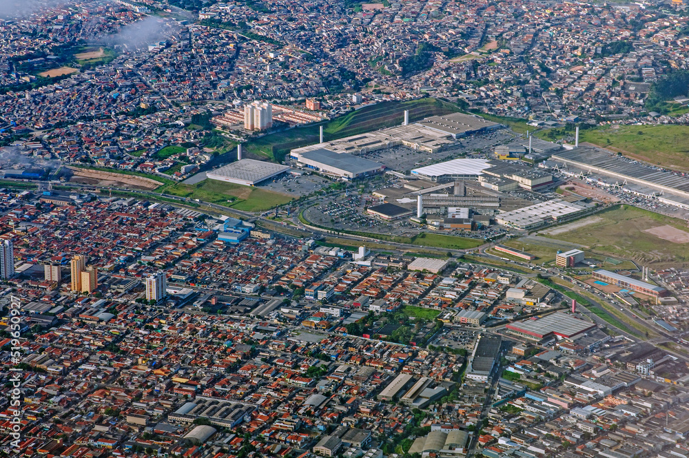Aerial View of Sao Paulo Downton  near Congonhas Airport. It is an alpha global city and the most populous city in Brazil and world's 12th largest city proper by population. May, 2018
