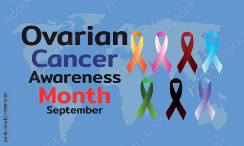 September is Ovarian Cancer Awareness Month Template for background, Banner, Card, Poster with text 