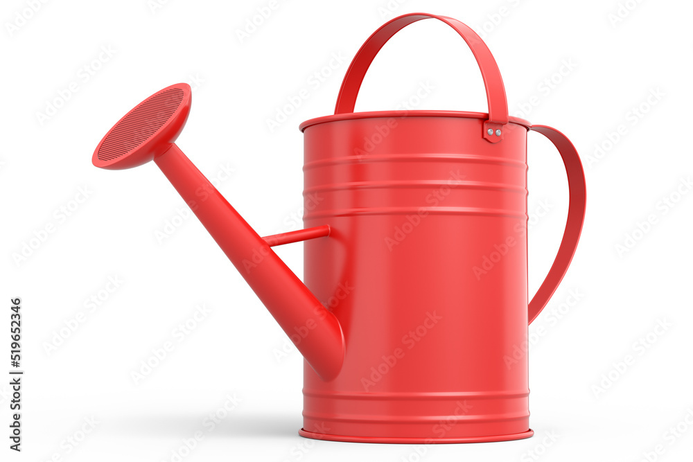 Watering can on white background. 3d render concept of gardening equipment tools Watering can on white background. 3d render concept of gardening equipment tools