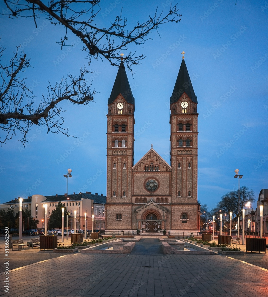 Obraz premium View on the cathedral of Nyíregyháza, Hungary