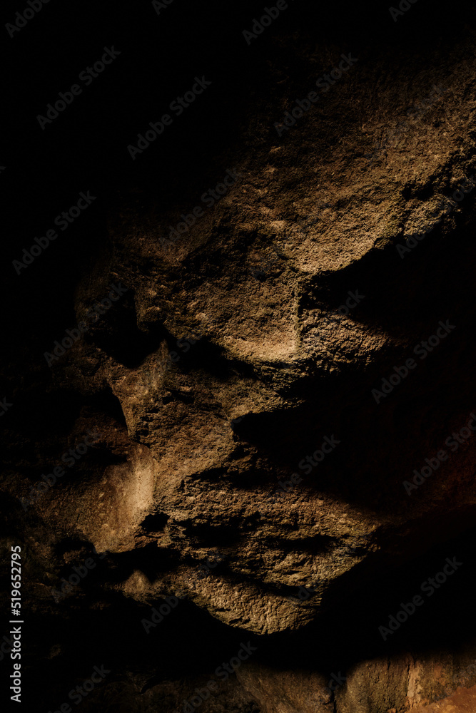cave rock texture with a play light 