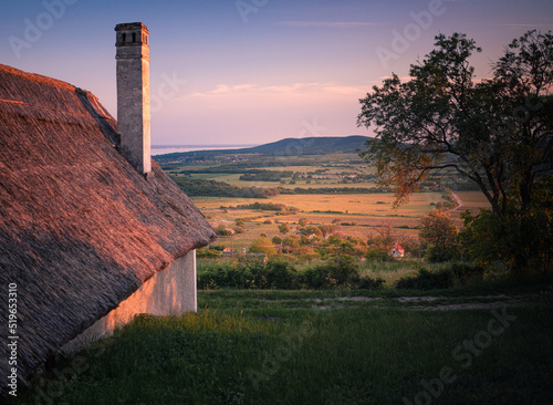 Thatched roof house at lake Balaton