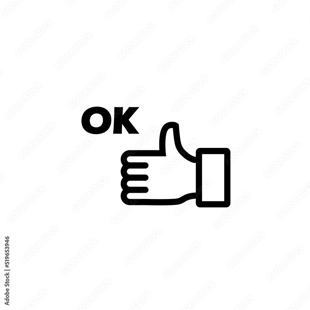 Icono de pulgar hacia arriba. Concepto de me gusta y de acuerdo Icono de pulgar hacia arriba. Concepto de me gusta y de acuerdo