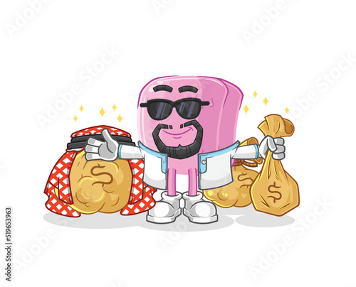 nail rich arabian mascot. cartoon vector