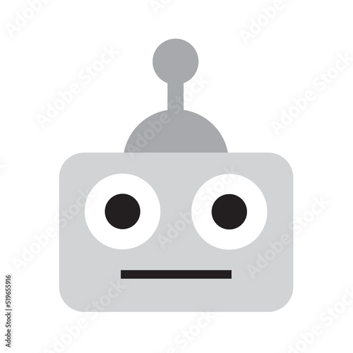 Robot - head. Robotics and robotic technology with face. Vector illustration isolated on white.