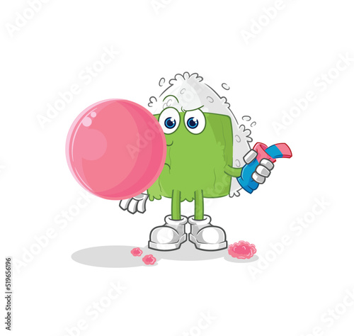 onigiri chewing gum vector. cartoon character
