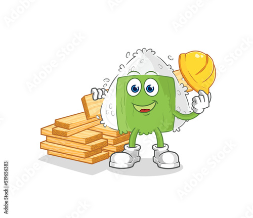 onigiri builder vector. cartoon character