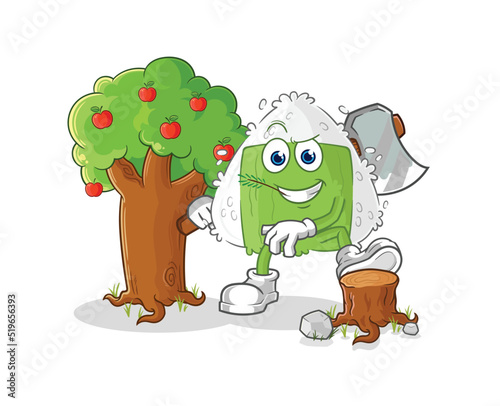 onigiri Carpenter illustration. character vector
