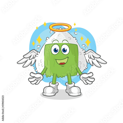 onigiri angel with wings vector. cartoon character