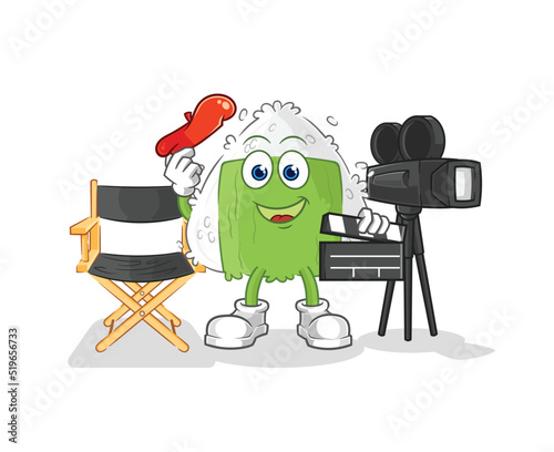 onigiri director mascot. cartoon vector