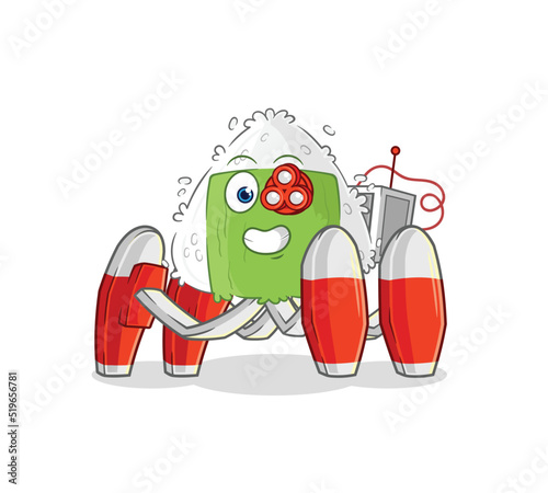onigiri future robot vector. cartoon character