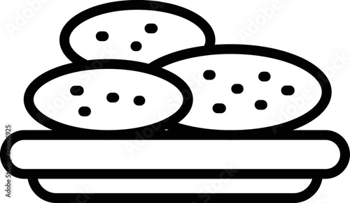 Snack food icon outline vector. Plate meat. Cooked bean