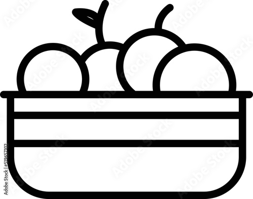 Brazilian fruit icon outline vector. Dish baked. Meat bahia