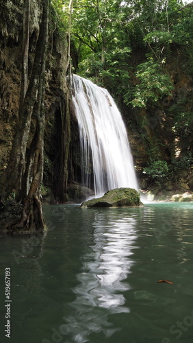 The Erawan Falls in Kanchanaburi Province in Thailand