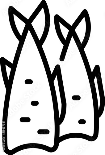 Smoked herring icon outline vector. Fish store. Raw small
