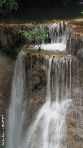 The Erawan Falls in Kanchanaburi Province in Thailand