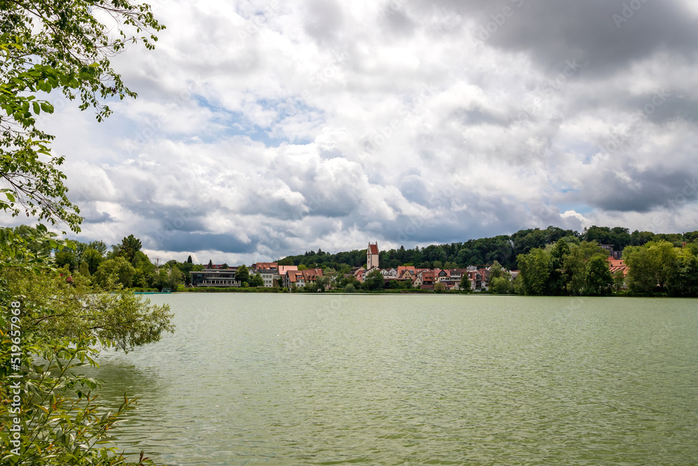 Fototapeta premium Beautiful view of the town and lake in Bad Waldsee, Germany