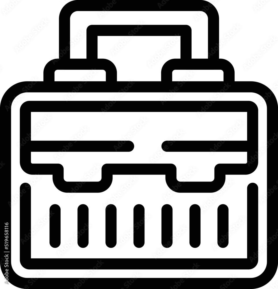 Open toolbox icon outline vector. Repair box. Home case Open toolbox icon outline vector. Repair box. Home case