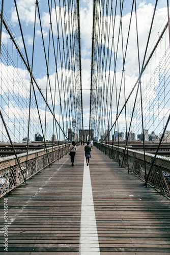 Walking across the Brooklyn Bridge