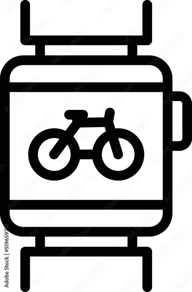 Bike rent smartwatch icon outline vector. City system. Share smart transport Bike rent smartwatch icon outline vector. City system. Share smart transport