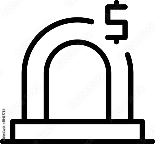 Bike share lock icon outline vector. Public app. Bicycle smart